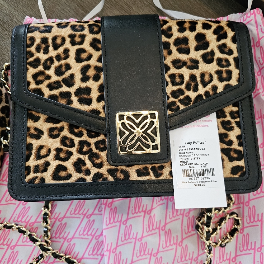 Lilly Pulitzer Dobson Leopard Print Crossbody Bag
